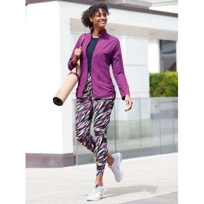 Damen 52/54 Violett-Schwarz Gemusterte Trainingshose - Training Trousers Damen 52/54 Violett-Schwarz Gemusterte Trainingshose - Training Trousers