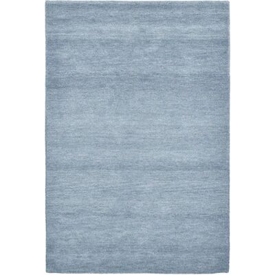 THEKO Gabbeh Uni Wollteppich - Rechteckig, Blau-Grau, 70x140cm THEKO Gabbeh Uni Wollteppich - Rechteckig, Blau-Grau, 70x140cm