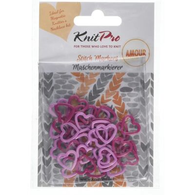 KnitPro Amour Maskemarkörer für Magnetisch Halskette Herz - 40 Stück KnitPro Amour Maskemarkörer für Magnetisch Halskette Herz - 40 Stück