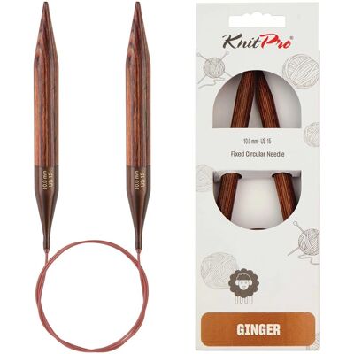 KnitPro Ginger Bûche 40cm 10mm - Aiguille à tricoter KnitPro Ginger Bûche 40cm 10mm - Aiguille à tricoter