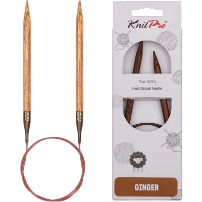 Aiguilles à Tricoter Circulaires KnitPro Ginger 7,0mm/80cm Aiguilles à Tricoter Circulaires KnitPro Ginger 7,0mm/80cm