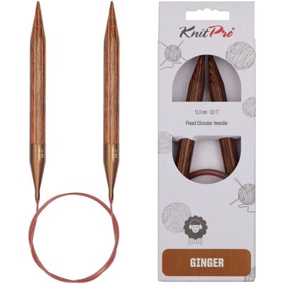 Agujas de Tejer Circulares KnitPro Ginger 12,0mm/80cm Agujas de Tejer Circulares KnitPro Ginger 12,0mm/80cm