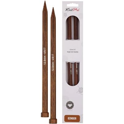KnitPro Ginger Berkenhout Breinaald 25cm - Breinaald KnitPro Ginger Berkenhout Breinaald 25cm - Breinaald