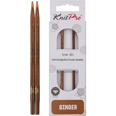 Agulhas Circulares Intercambiáveis KnitPro Ginger 3,5 mm - Ferramentas de Tricô Agulhas Circulares Intercambiáveis KnitPro Ginger 3,5 mm - Ferramentas de Tricô