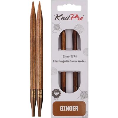 KnitPro Ginger Aiguilles Circulaires Interchangeables Courtes Birche - Aiguille à tricoter KnitPro Ginger Aiguilles Circulaires Interchangeables Courtes Birche - Aiguille à tricoter