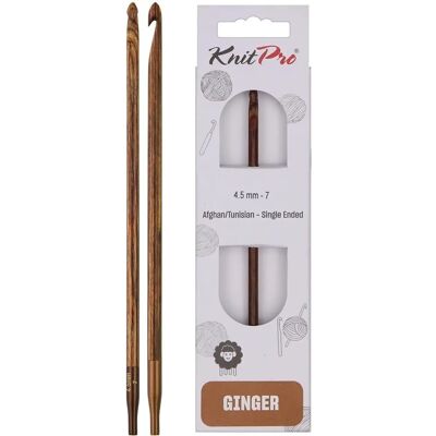 KnitPro Ginger Tunesische haaknaald hout - 31264 KnitPro Ginger Tunesische haaknaald hout - 31264