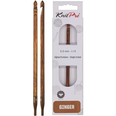KnitPro Ginger Tunesische haaknaald hout - 31266 KnitPro Ginger Tunesische haaknaald hout - 31266