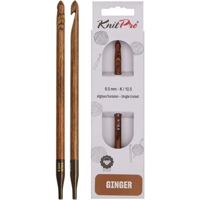 KnitPro Ginger Tunisian crochet hook wood - 31268 KnitPro Ginger Tunisian crochet hook wood - 31268