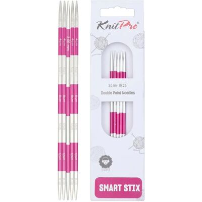 KnitPro SmartStix Dubbelspitse Naalden - 14cm, 3mm - Breinaalden KnitPro SmartStix Dubbelspitse Naalden - 14cm, 3mm - Breinaalden