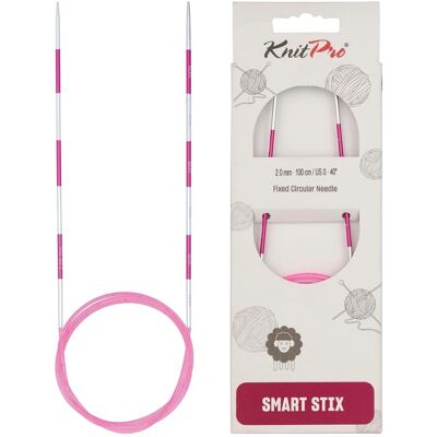 KnitPro KnitPro SmartStix Aluminium 100cm Rose 2.00mm - Aiguilles à tricoter KnitPro KnitPro SmartStix Aluminium 100cm Rose 2.00mm - Aiguilles à tricoter