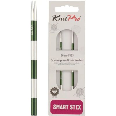Agulhas circulares intercambiáveis KnitPro SmartStix - Prata - Agulhas de tricô Agulhas circulares intercambiáveis KnitPro SmartStix - Prata - Agulhas de tricô