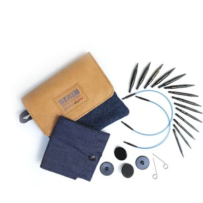 Knitpro Indigo Mini Holz Wechselnadeln Set - Strickzubehör Knitpro Indigo Mini Holz Wechselnadeln Set - Strickzubehör
