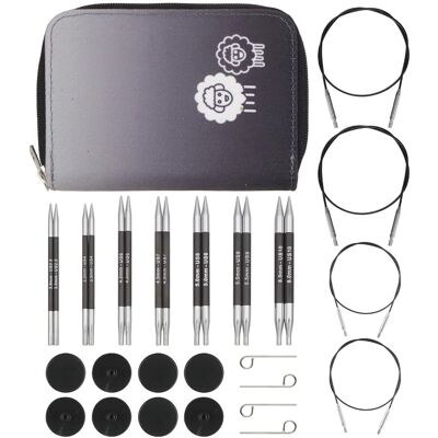 Knitpro Agulhas Circulares Intercambiáveis Conjunto Deluxe De 7 Knitpro Agulhas Circulares Intercambiáveis Conjunto Deluxe De 7