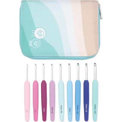 Knitpro Waves Häkelnadeln Set 9 Häkelnadeln Deluxe Geschenkset Größen 2–6mm Knitpro Waves Häkelnadeln Set 9 Häkelnadeln Deluxe Geschenkset Größen 2–6mm
