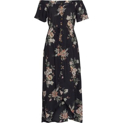 LASCANA Maxikleid - Carmenausschnitt, Alloverdruck, Knöchellang LASCANA Maxikleid - Carmenausschnitt, Alloverdruck, Knöchellang