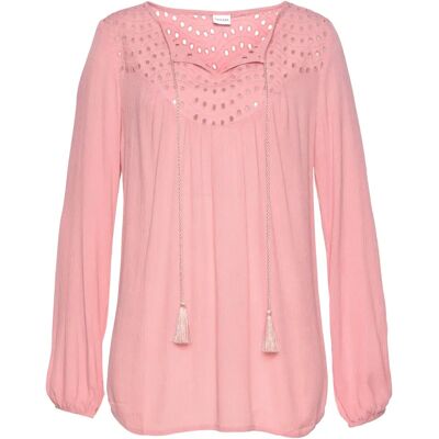 LASCANA Model 46 Mauve V-hals Bluse - Skjorte LASCANA Model 46 Mauve V-hals Bluse - Skjorte