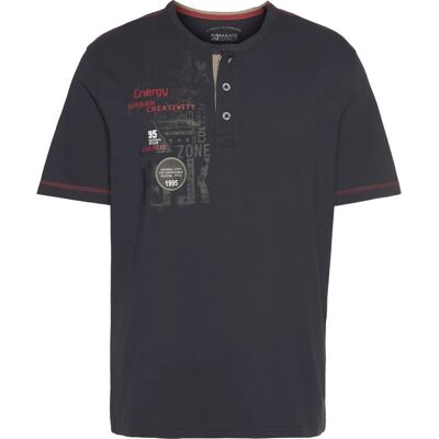 MAN'S WORLD XXL Blau Lässiges Henleyshirt - Henleyshirt MAN'S WORLD XXL Blau Lässiges Henleyshirt - Henleyshirt
