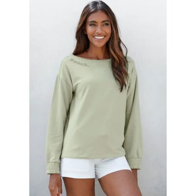 BENCH Loungewear Rüschenärmel Baumwoll-Sweatshirt - Sweatshirt BENCH Loungewear Rüschenärmel Baumwoll-Sweatshirt - Sweatshirt