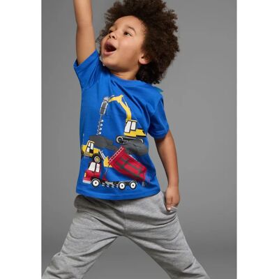 KIDSWORLD Jungen Blauer Baumwolldruck-T-Shirt KIDSWORLD Jungen Blauer Baumwolldruck-T-Shirt