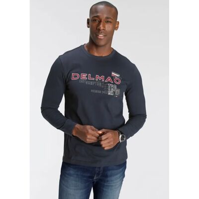 DELMAO XXL Dunkelblau Schmal Fit Langarmshirt DELMAO XXL Dunkelblau Schmal Fit Langarmshirt