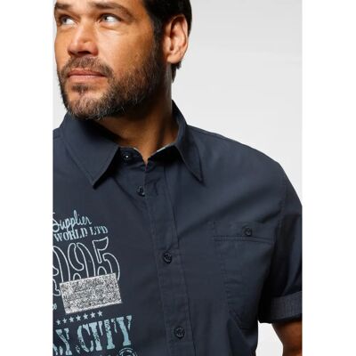 MAN'S WORLD Herren Kurzarmhemd - Blau - Unifarben & Bedruckt - Casual MAN'S WORLD Herren Kurzarmhemd - Blau - Unifarben & Bedruckt - Casual
