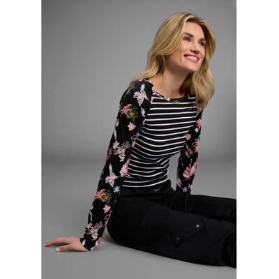 KANGAROOS Langarmshirt - Hüftlang, Figurnah, Baumwolle, Gestreift - Langarmshirt KANGAROOS Langarmshirt - Hüftlang, Figurnah, Baumwolle, Gestreift - Langarmshirt