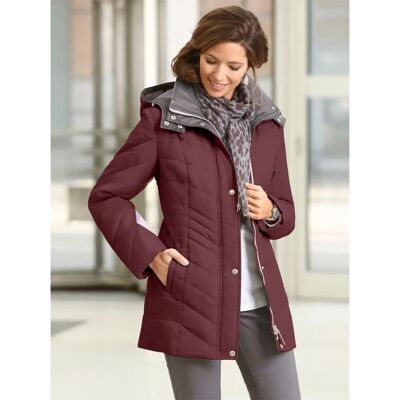 CLASSIC BASICS Gr. 54 Rote & Grau Gemusterte Steppjacke CLASSIC BASICS Gr. 54 Rote & Grau Gemusterte Steppjacke