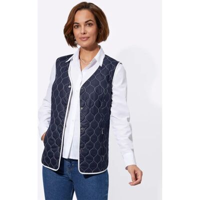 CLASSIC BASICS Gr. 46 V-Ausschnitt unifarben marine Weste CLASSIC BASICS Gr. 46 V-Ausschnitt unifarben marine Weste
