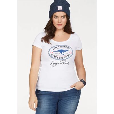 KANGAROOS Damen T-Shirt XXL Weiß Retro-Design KANGAROOS Damen T-Shirt XXL Weiß Retro-Design