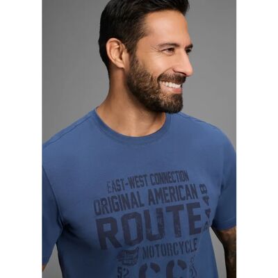 MAN'S WORLD 4XL Blau Casual Bedrucktes T-Shirt MAN'S WORLD 4XL Blau Casual Bedrucktes T-Shirt