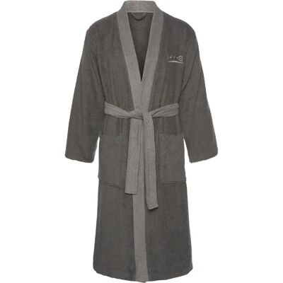 H.I.S Hannes Unisex-Bademantel - Lang, Grau, 125cm - Bademantel für Sauna & Spa H.I.S Hannes Unisex-Bademantel - Lang, Grau, 125cm - Bademantel für Sauna & Spa