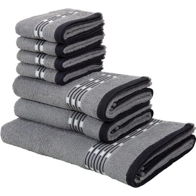 MY HOME - Jonnie - Grau - 7-teilig - Towel set MY HOME - Jonnie - Grau - 7-teilig - Towel set