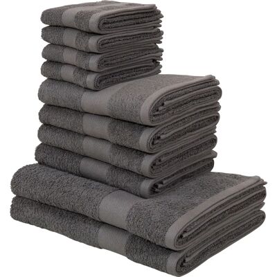 MY HOME Melli 10-teiliges Handtuchset grau MY HOME Melli 10-teiliges Handtuchset grau