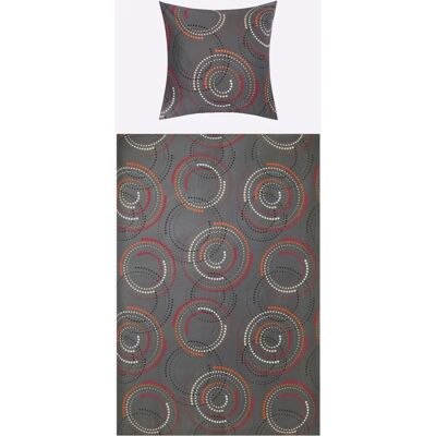 Wäschepur Bed Linen Set - Grijs, Rood, Gedrukt - 135x200cm & 80x80cm Wäschepur Bed Linen Set - Grijs, Rood, Gedrukt - 135x200cm & 80x80cm
