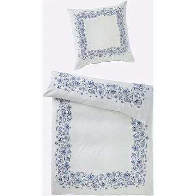 HEINE HOME - Gr. 5 Mako-Satin 135x200 - Weiß-Mittelblau - Bedding set HEINE HOME - Gr. 5 Mako-Satin 135x200 - Weiß-Mittelblau - Bedding set
