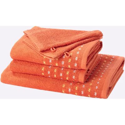 wäschepur Oranje 4-Pack Katoenen Handdoeken - Handdoek wäschepur Oranje 4-Pack Katoenen Handdoeken - Handdoek