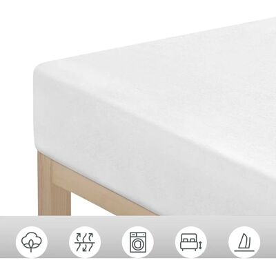 MY HOME Physalis weiß Jersey Spannbettlaken - Fitted Sheet MY HOME Physalis weiß Jersey Spannbettlaken - Fitted Sheet