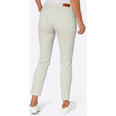 Casual Looks Damen grüne gestreifte Baumwolljeans - Jeans Casual Looks Damen grüne gestreifte Baumwolljeans - Jeans