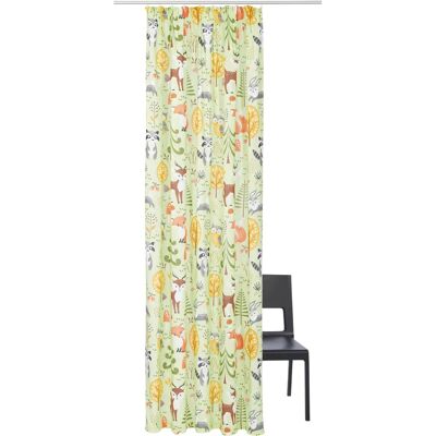 Lüttenhütt Kinder Gardine - Grün Tiermotiv - 135x145cm Lüttenhütt Kinder Gardine - Grün Tiermotiv - 135x145cm