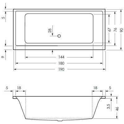 Repabad Genf Rechteckbadewanne 190 x 90 cm - Weiß Repabad Genf Rechteckbadewanne 190 x 90 cm - Weiß