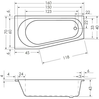 Zehnder Raumsparbadewanne 160x70 cm, rechts Zehnder Raumsparbadewanne 160x70 cm, rechts
