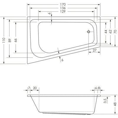Steinkamp Life Eckbadewanne 170 x 110 cm asymmetrisch rechts - Eckbadewanne Steinkamp Life Eckbadewanne 170 x 110 cm asymmetrisch rechts - Eckbadewanne