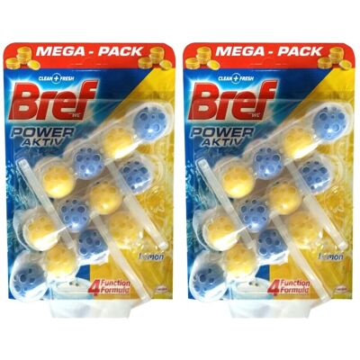 Bref Power Aktiv Citron - Désodorisant & Nettoyant WC - 3 x 50g - Publicité Bref Power Aktiv Citron - Désodorisant & Nettoyant WC - 3 x 50g - Publicité