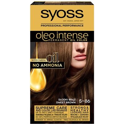 Coloration capillaire Syoss Oleo Intense Brun Doux - Permanente, Huile, Modèle 5-86 - Publicité Coloration capillaire Syoss Oleo Intense Brun Doux - Permanente, Huile, Modèle 5-86 - Publicité