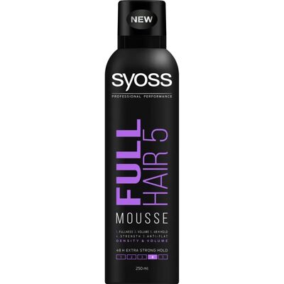 Syoss Full Hair 5 Formázó Hab - Extra Erős Tartás, 250 ml Syoss Full Hair 5 Formázó Hab - Extra Erős Tartás, 250 ml