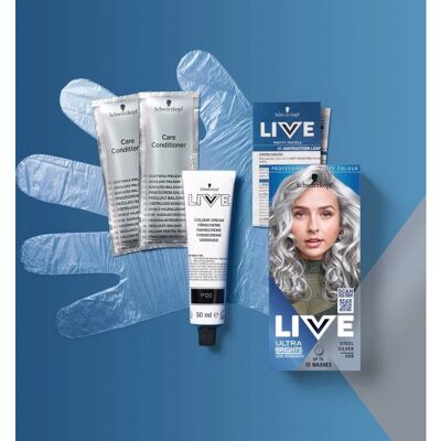 Schwarzkopf - 98 Acier Argent Coloration Permanente - Facile, Vif, Durable - Publicité Schwarzkopf - 98 Acier Argent Coloration Permanente - Facile, Vif, Durable - Publicité