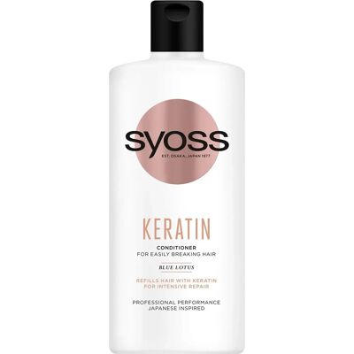 Après-shampoing à la kératine Syoss - Scelle la surface - Renforce les cheveux - 440ml - Publicité Après-shampoing à la kératine Syoss - Scelle la surface - Renforce les cheveux - 440ml - Publicité