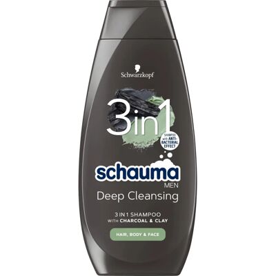 Schwarzkopf Schauma Men Charcoal + Clay 3-in-1 Shampoo Schwarzkopf Schauma Men Charcoal + Clay 3-in-1 Shampoo