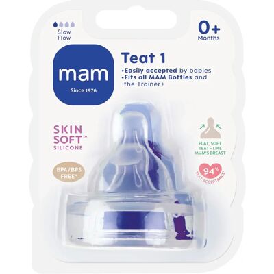 Tétine Mam Taille 1 Débit Lent - Pour Nourrissons Tétine Mam Taille 1 Débit Lent - Pour Nourrissons