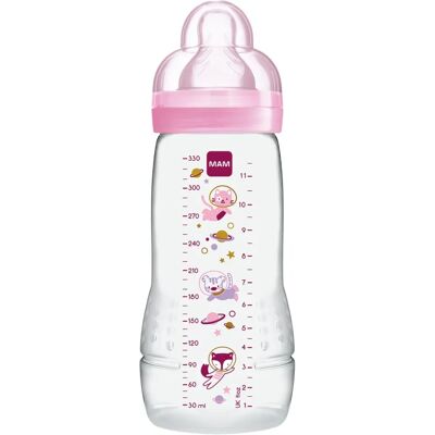 Butelka niemowlęca MAM Easy Active 2. wiek - 330ml - Od 6 miesięcy - Fluss X - Rózowy Butelka niemowlęca MAM Easy Active 2. wiek - 330ml - Od 6 miesięcy - Fluss X - Rózowy